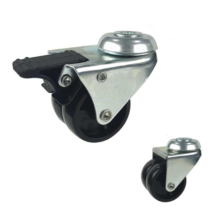 2 Inch Black Plastic Lockable Swivel Casters Solid type