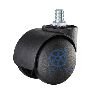 50mm Furniture Casters Solid Nylon Chair Wheels With M10x15mm Threaded Stem