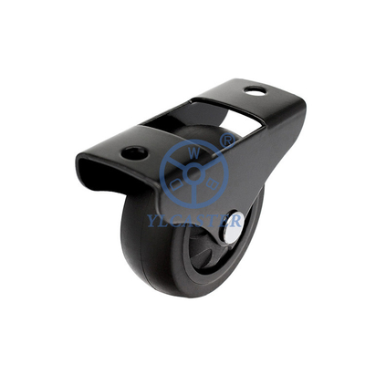 50mm Black TPR Furniture Casters Soft Low Profile Wheels For Drawers