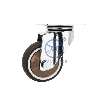 Silent Furniture Casters 3 Inch TPR Soft Wheels Swivel Plate Ball Bearing Casters With Brakes