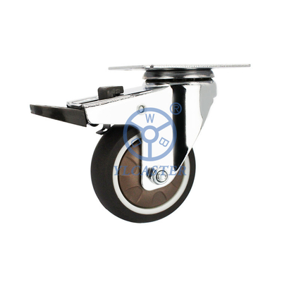 63mm Diameter Lockable Wheels Swivel Plate TPR Casters For Claw Machines