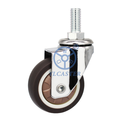 Threaded Stem Furniture Casters Chemical Resistant Wheel M10x25mm TPR Casters For Lab Carts