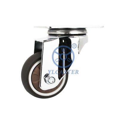 50mm Diameter Furniture Casters Soft TPR Wheel Swivel Plate Mobile Street Food Cart Casters