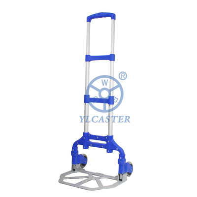 154LBS Aluminium Handle Foldable Hand Truck Two Pu Silent Wheel Portable Dolly