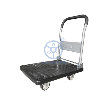 200kg Four Wheels Black Plastic Foldable Platform Trolleys Manufacturer China YLcaster