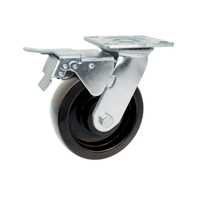 100mm Black Glass Nylon Trolley Wheels Waterproof Fixed Type Heavy Duty Industrial Caster Wheels