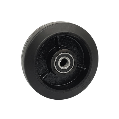  Industrial Heavy Duty Casters Wheels 125x50mm 440LBS Black Rubber Wheels Ball Bearing Fixed Type