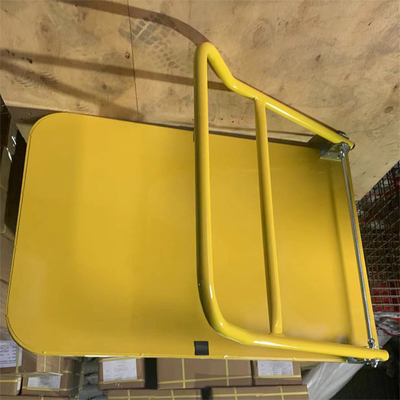 Yellow 900x600mm Steel Foldable Platform Trolley Four Wheel For Warehouses