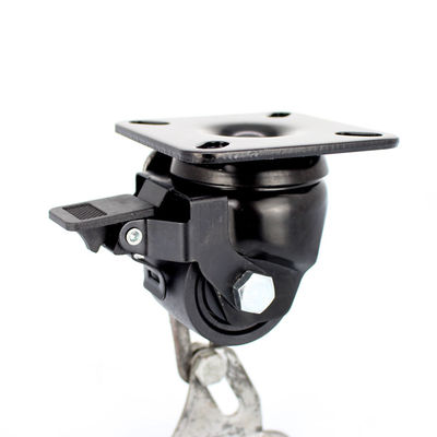 350KG Swivel Lock Low Profile Casters 50x38mm Solid Nylon Wheels For Industrial Machine