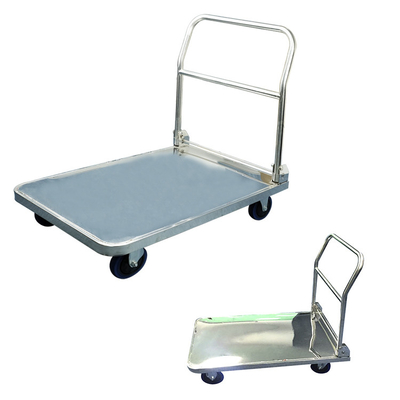 304SS Hand Trolley Cart 660lbs 90x60cm Foldable Platform Trolleys Waterproof
