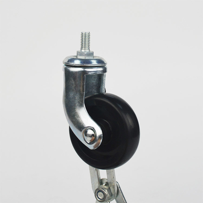 60mm Black Plastic Small Trolley Wheels M8 Threaded Stem Swivel Solid Food Cart Casters Manufacturer YLcaster