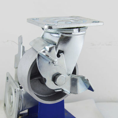 buy 4 Inch Solid Cast Iron Wheels High Load Side Brake Industrial Caster Wheels For Furniture online manufacturer