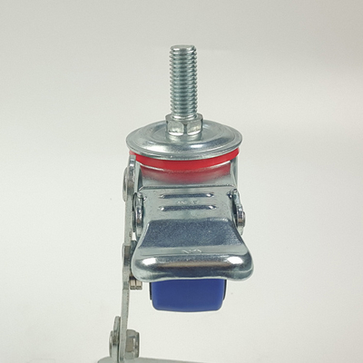 Smooth Wheel Tread Light Duty Plate Casters Steel Housing Total Lock Brake -20 To 100° C