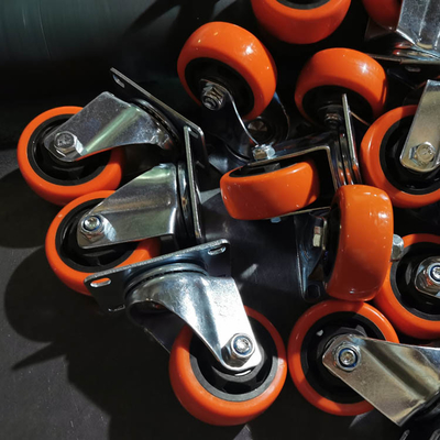 5 Inch Meidum Duty Orange PVC Hollow Core Wheel Swivel Casters With Double Brakes YLcaster