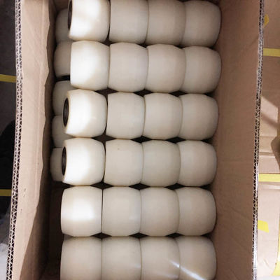 80x60mm White Plastic Pallet Truck Back Wheels Solid Bearing Wheels For Hand Forklifts OEM