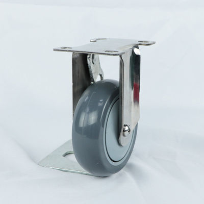 500 Lbs Load Capacity Red Pu Threaded Stem Stainless Steel Casters