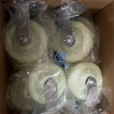 6 Inch Heavy Duty Swivel Castors With White Plastic Wheels Ball Bearing