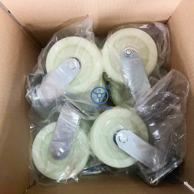 6 Inch Heavy Duty Swivel Castors With White Plastic Wheels Ball Bearing