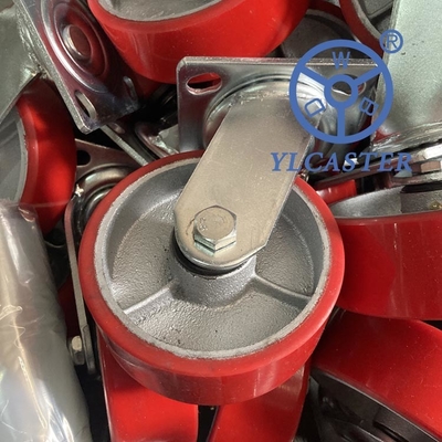 Heavy Duty Red Iron Wheel Center Ball Bearing Casters Up To 837lbs Load Capacity Zinc Painted