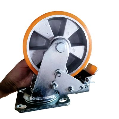 buy Heavy Duty Polyurethane Casters Red Dual Ball Bearings 837lbs Load Capacity online manufacturer