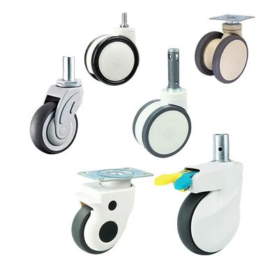 Stainless Steel Plate Casters 3 Inch White Grey Wheels With Precision Ball Bearings