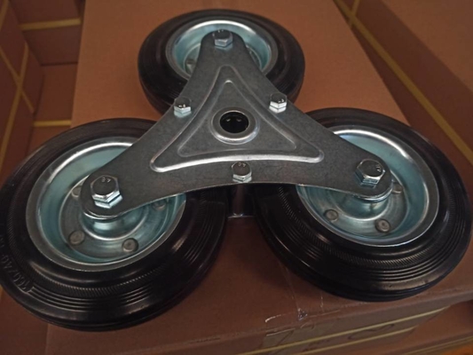 286lbs Loading Stair Climbing Trolley Wheels , 160mm Three Wheel Caster