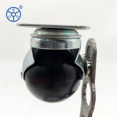 50mm Diameter Black Plastic Top Plate Ball Casters With Side Brake