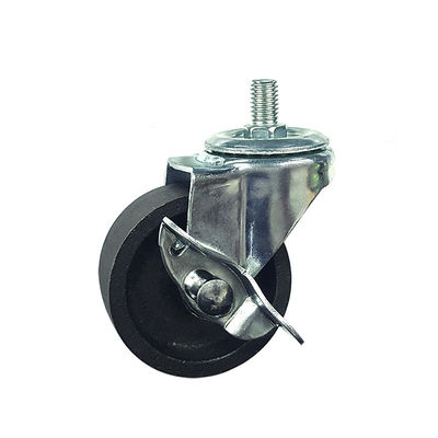 75mm Cast Iron Light Duty Casters 360 Degree Rotating With Side Locking