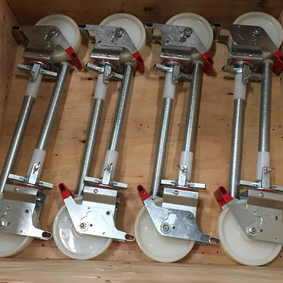 Steel Treaded Stem Heavy Duty Scaffolding Caster Pu Wheel With Roller Bearing / Double Ball Bearing