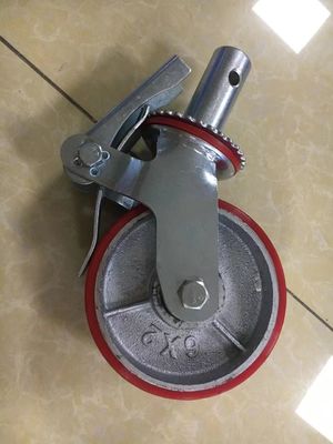 buy Ylcaster 50mm Industrial Casters Brak Type Caster Wheel With Zinc Plated Dual Roller Bearing online manufacturer