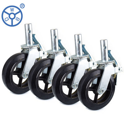 200/250kg Capacity Solid Steel Core Industry Swivel Caster Wheel With Zinc Palated Bracket