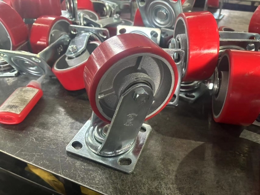 Ball Bearing Iron PU Caster Wheel 100mm For Superior Load Bearing Capacity