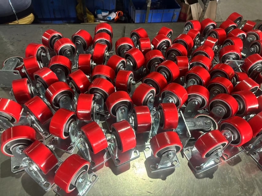 Ball Bearing Iron PU Caster Wheel 100mm For Superior Load Bearing Capacity