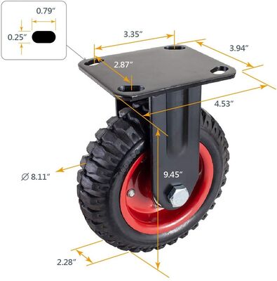 Good price Height 90mm to 125mm caster wheels 3 inch steel stem size M12x15mm swivel casters for heavy equipment and transport carts online