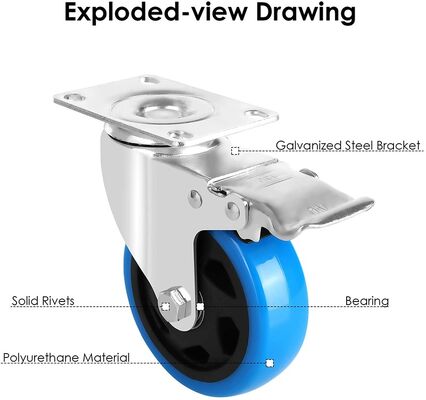 Good price Steel Housing Material Rubber Casters in Wheel Diameter 3 to 5Inches Including Roller Double Ball and Plain Bearing Types online