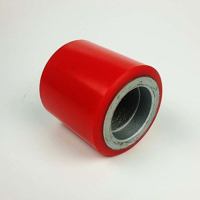 buy 80mm Red PU Pallet Truck Wheels Ball Bearing Cast Iron PU Industrial Single Wheels For Pallets online manufacturer