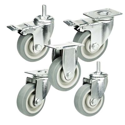 Non Marking TPR 75mm Medium Duty Casters For Medical Trolley