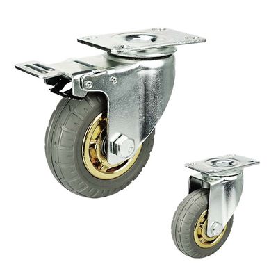 ISO9001 70kg Loading 4 Inch Rubber Caster Wheels With Low Noice