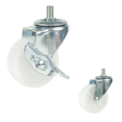 50mm Plastic Swivel Caster Wheels , Zinc Plated Solid Caster Wheels