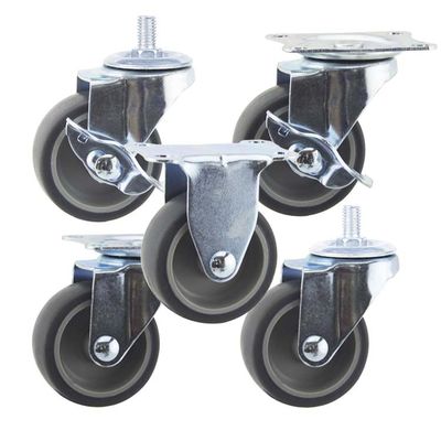 20kg Loading 40mm Rubber Light Duty Casters ISO9001