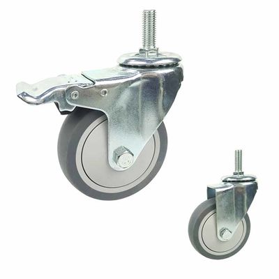 100mm 198lbs Capacity Soft Rubber Caster Wheels With Covers