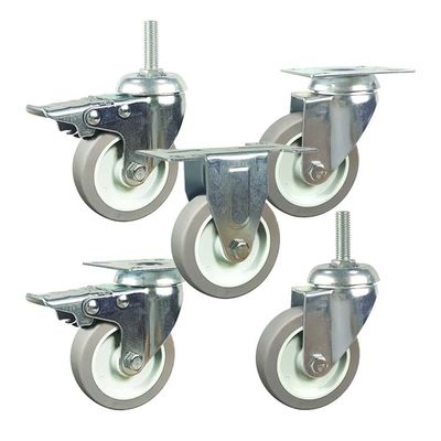 132lbs Light Duty Caster Wheels , TPR 5 Inch Swivel Caster Wheels