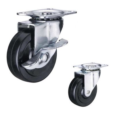 Solid Rubber 128lbs Capacity 75mm Light Duty Casters