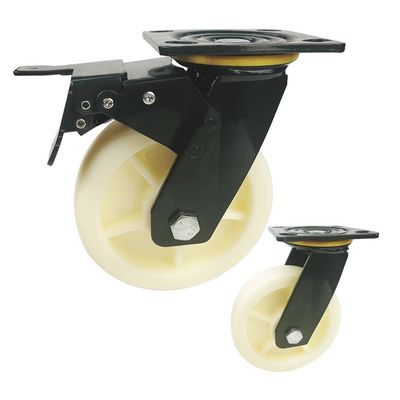 Polyethylene 150x42mm Heavy Duty Casters With Green Painted Bracket