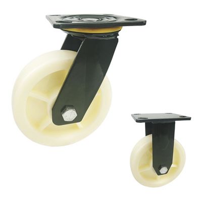 Polyethylene 150x42mm Heavy Duty Casters With Green Painted Bracket
