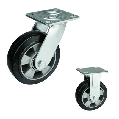 125mm 550lbs Capacity Heavy Duty Casters Rubber Double Brake Wholesale