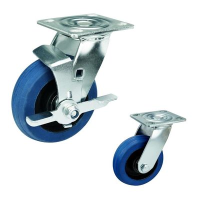 125mm 440lbs Loading Rubber Heavy Duty Casters With Lock