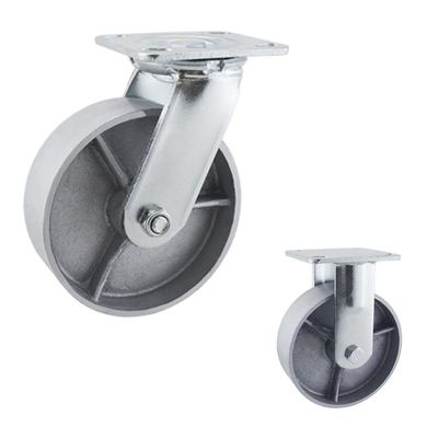 Cast Iron 8inch Side Mount Caster Wheels With Plate Swivel