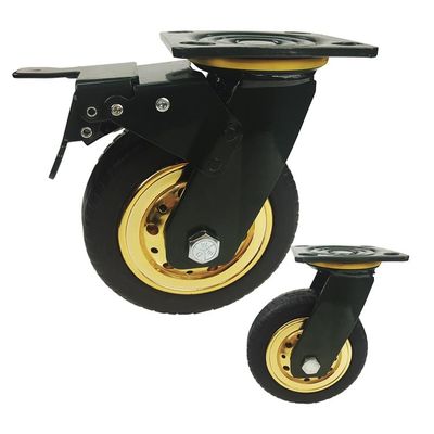Wearable 230kg Capacity 5 Inch Locking Swivel Casters With Green Bracket