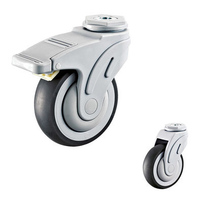 264lbs Medical Casters 4 Inch Supplys 101x32mm Soft TPR Hospital Wheels Swivel Type Lockable Bolt Hole